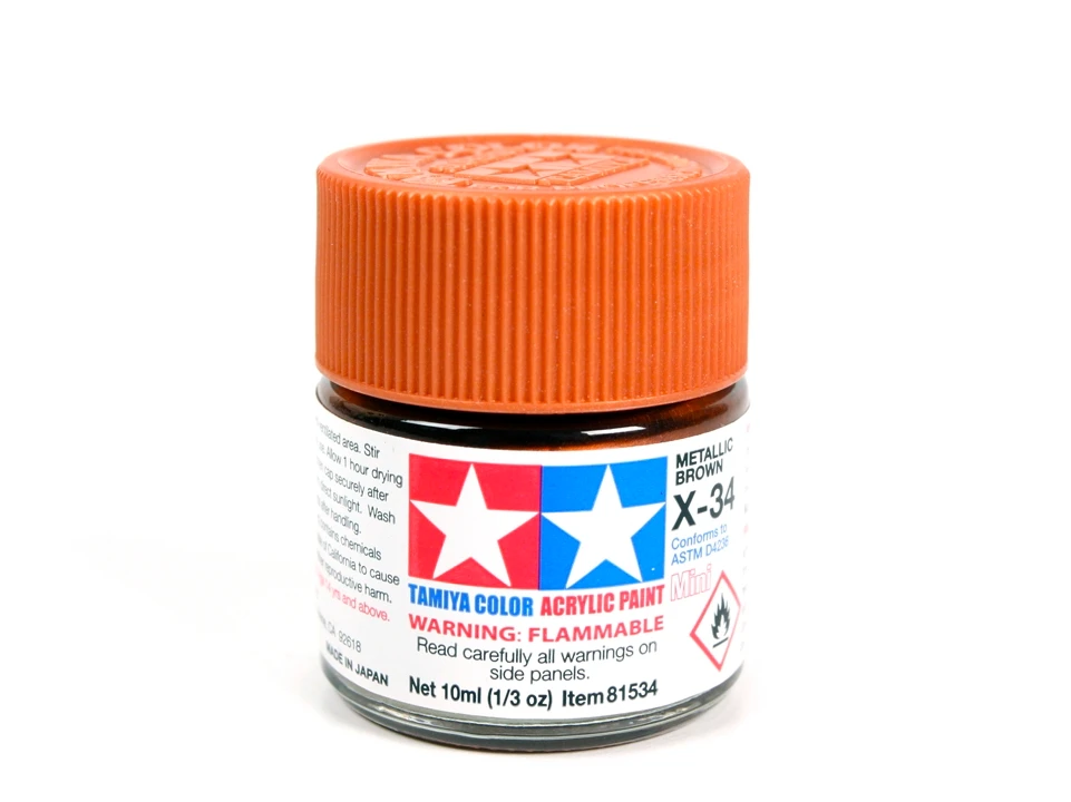 Tamiya X-34 metalinė ruda akriliniai dažai, 10 ml