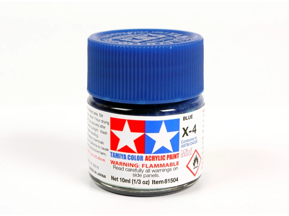 Tamiya X-4 Mėlyna akriliniai dažai modeliams 10 ml – mėlyna