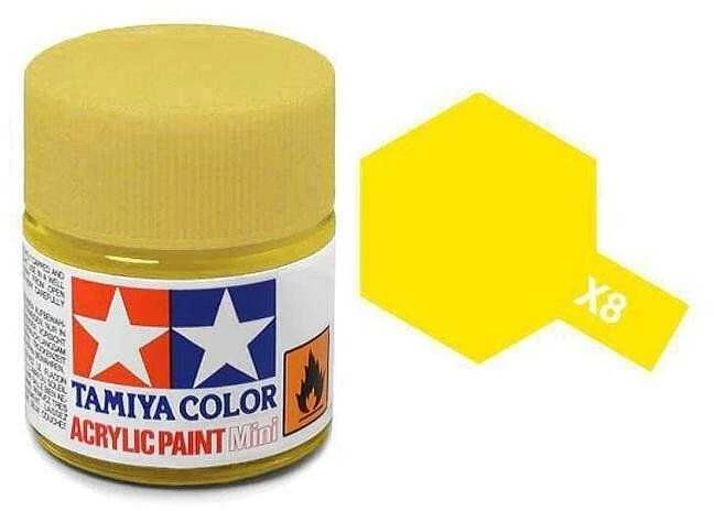 Tamiya X-8 Citrininė geltona blizgūs akriliniai dažai 10 ml