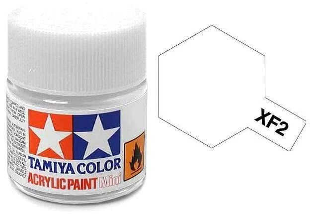 Tamiya XF-2 matiniai balti akriliniai dažai (Flat Baltas) 10 ml