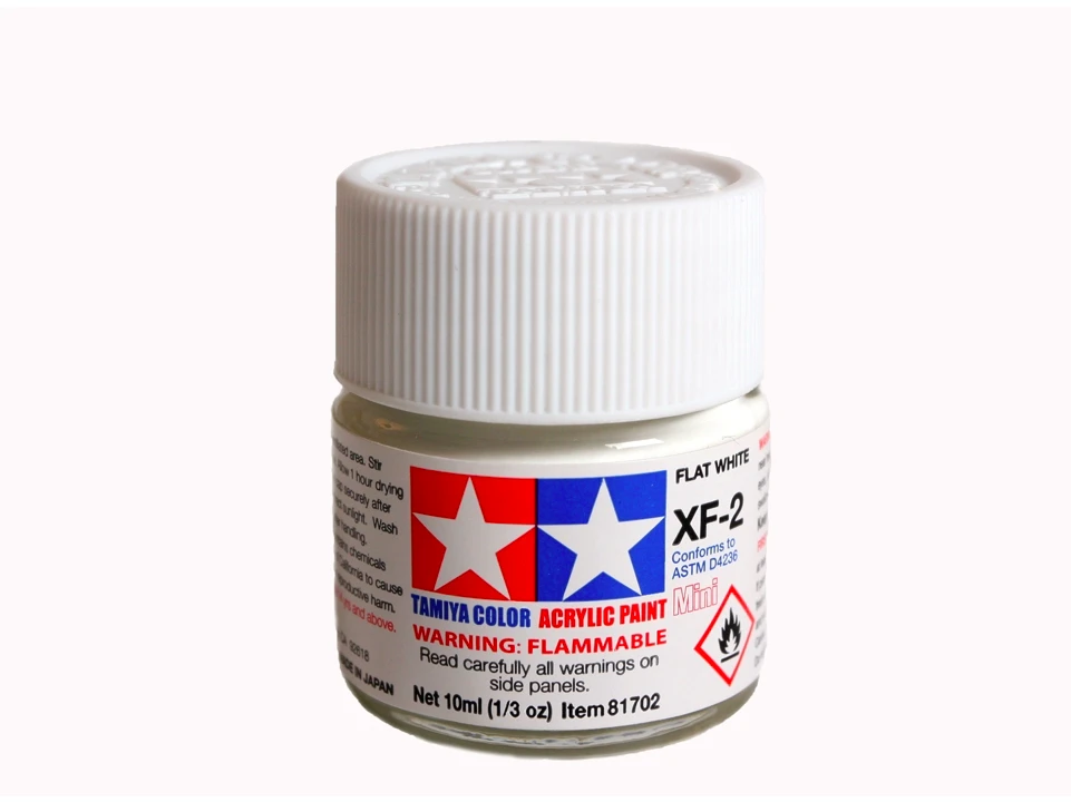 Tamiya XF-2 matiniai balti akriliniai dažai (Flat Baltas) 10 ml