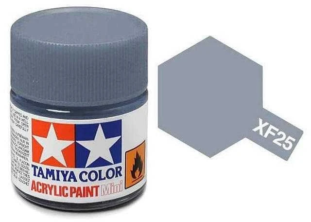 Tamiya XF-25 Light Sea Pilkas akriliniai matiniai modelių dažai, 10 ml