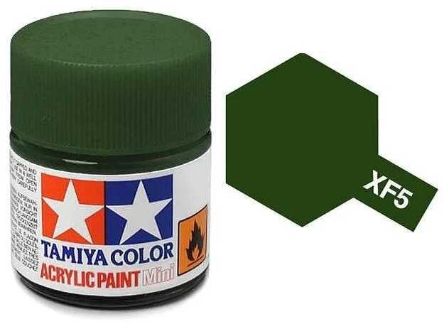 Tamiya XF-5 Matinė žalia akriliniai dažai modeliams, 10 ml