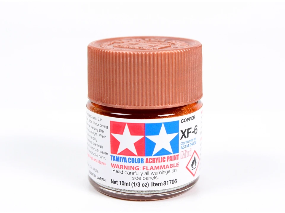 Tamiya XF-6 Copper akriliniai dažai modeliams, vario spalva, 10 ml