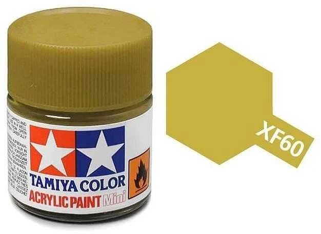 Tamiya XF-60 Tamsiai geltoni akriliniai dažai modeliams, 10 ml