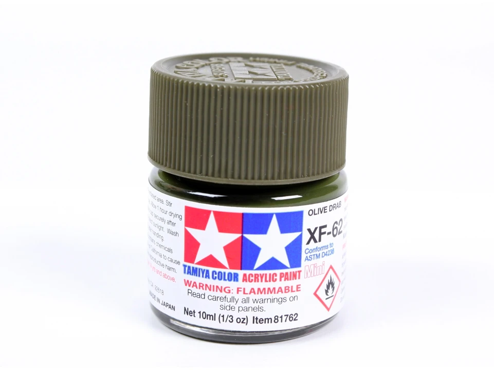 Tamiya XF-62 Olive Drab matiniai akriliniai dažai, 10 ml