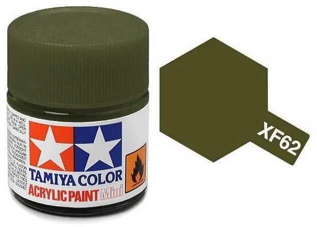 Tamiya XF-62 Olive Drab matiniai akriliniai dažai, 10 ml