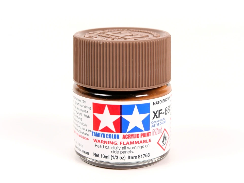 Tamiya XF-68 NATO Brown akriliniai modelių dažai, 10 ml