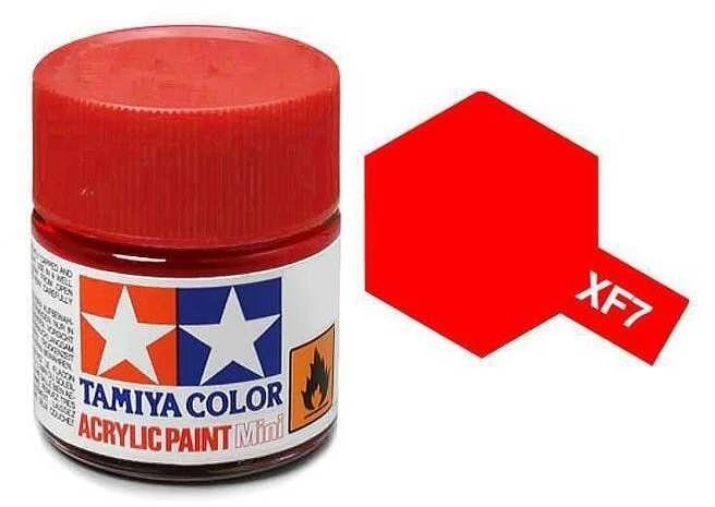 Tamiya XF-7 akriliniai dažai modeliams – matinė raudona, 10 ml