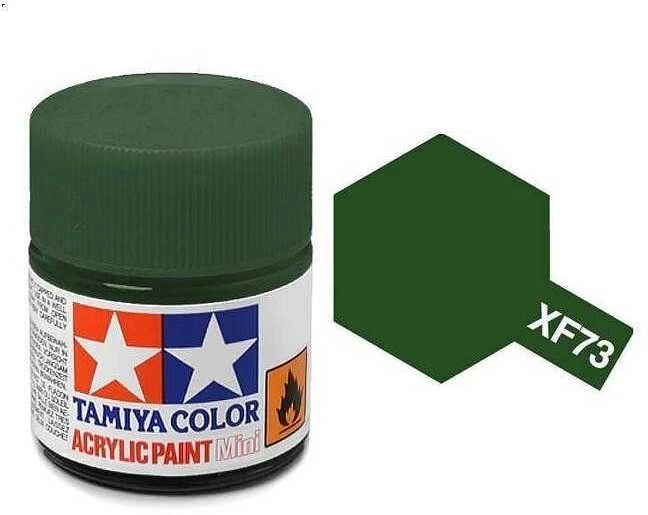 Tamiya XF-73 tamsiai žalia (JGSDF) akriliniai dažai, 10 ml