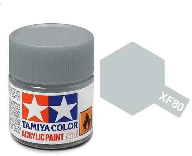 Tamiya XF-80 akriliniai matiniai dažai, karališkai šviesiai pilka, 10 ml