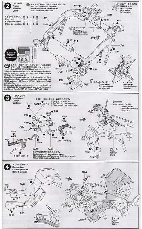 Tamiya Yamaha YZR-M1 2004 Nr.7/33 motociklas 1/12 plastikinis rinkinys 14100