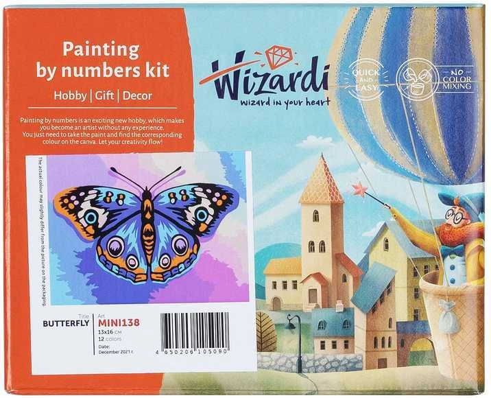 Tapyba pagal numerius Wizardi Tapyba pagal numerius rinkinys – Ežiukas „Dygliuotas draugas“, 16.5×13 cm