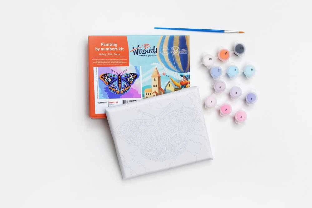 Tapyba pagal numerius Wizardi Tapyba pagal numerius rinkinys – Ežiukas „Dygliuotas draugas“, 16.5×13 cm