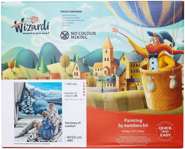 Tapyba pagal numerius Wizardi Tapyba pagal numerius rinkinys – Vaivorykštės galia, 40x50 cm