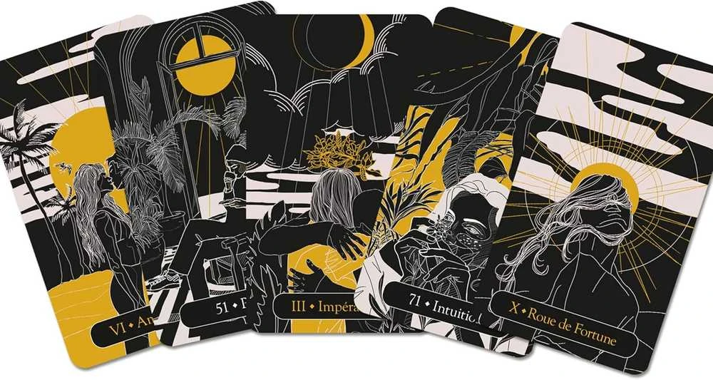 Grimaud Cartomancie Kortų Rinkinys - Tarot de la Danse des âmes 93 Kortos su Skaitmeniniu Gidu