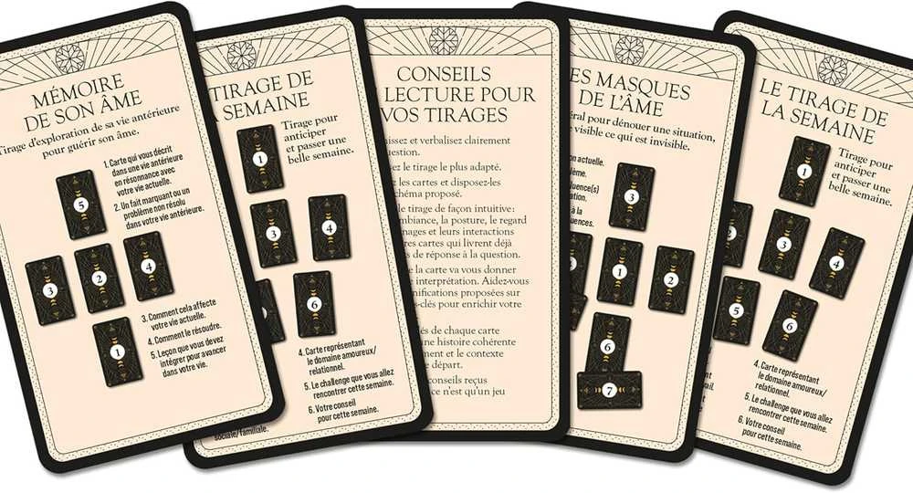 Grimaud Cartomancie Kortų Rinkinys - Tarot de la Danse des âmes 93 Kortos su Skaitmeniniu Gidu