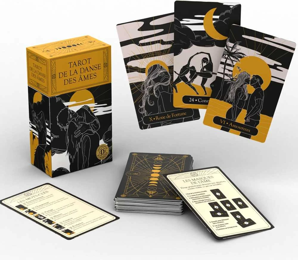 Grimaud Cartomancie Kortų Rinkinys - Tarot de la Danse des âmes 93 Kortos su Skaitmeniniu Gidu