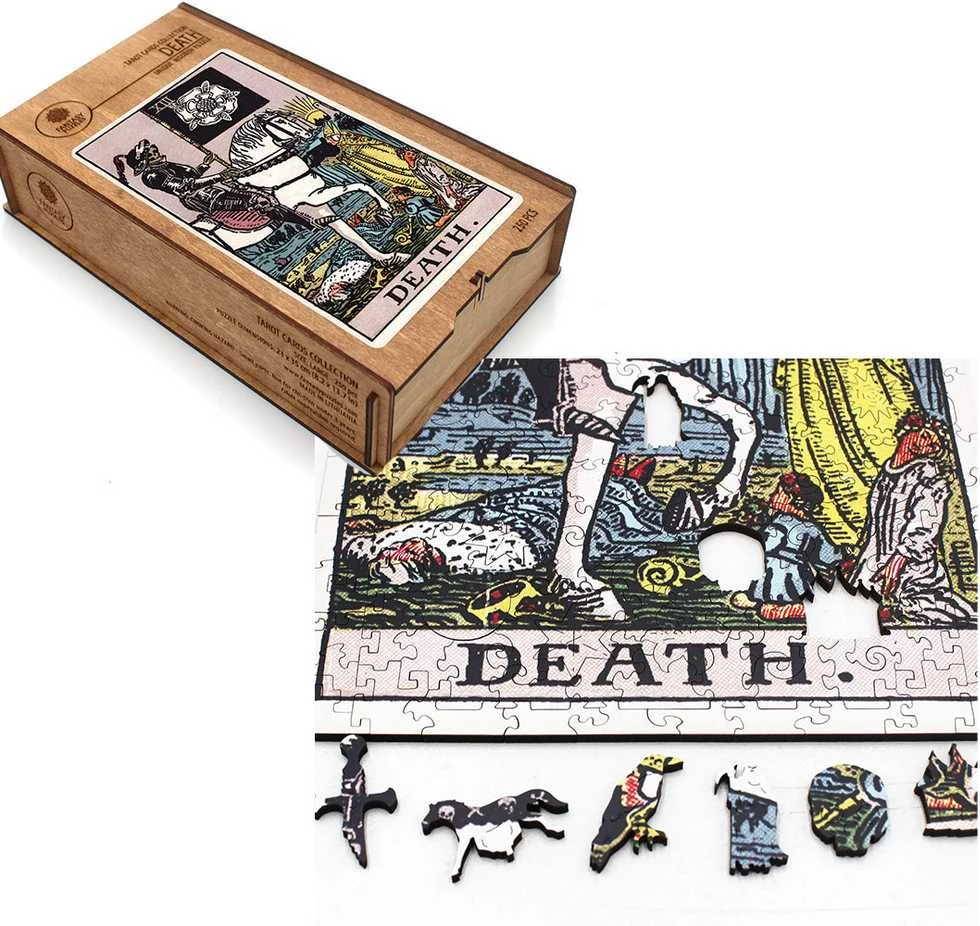 Fantasy Puzzles Taro Mirtis (Rider–Waite) medinė dėlionė 250 det., unikalių formų