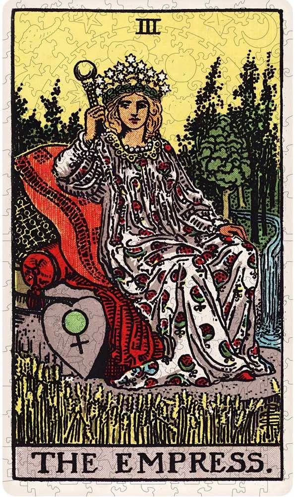 Fantasy Puzzles Medinė dėlionė Taro Imperatorė (Rider–Waite), 250 detalių, unikalių formų