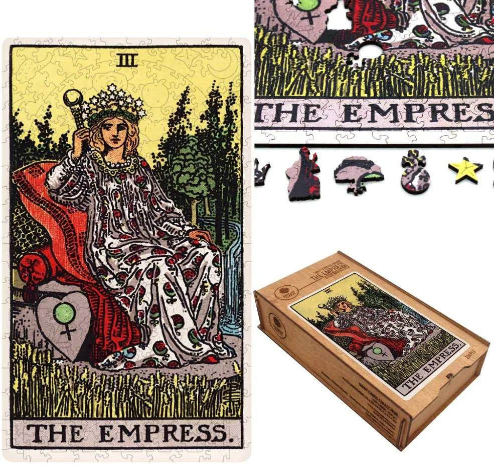 Fantasy Puzzles Medinė dėlionė Taro Imperatorė (Rider–Waite), 250 detalių, unikalių formų
