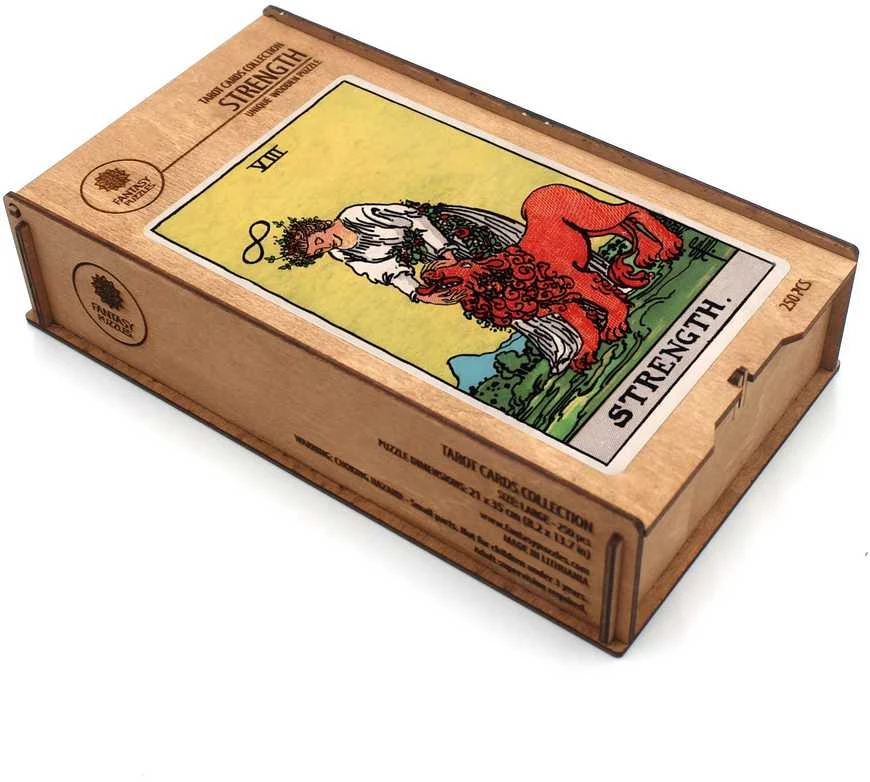 Fantasy Puzzles Medinė dėlionė „Taro: Stiprybė“ 250 det., unikalios formos, Rider–Waite
