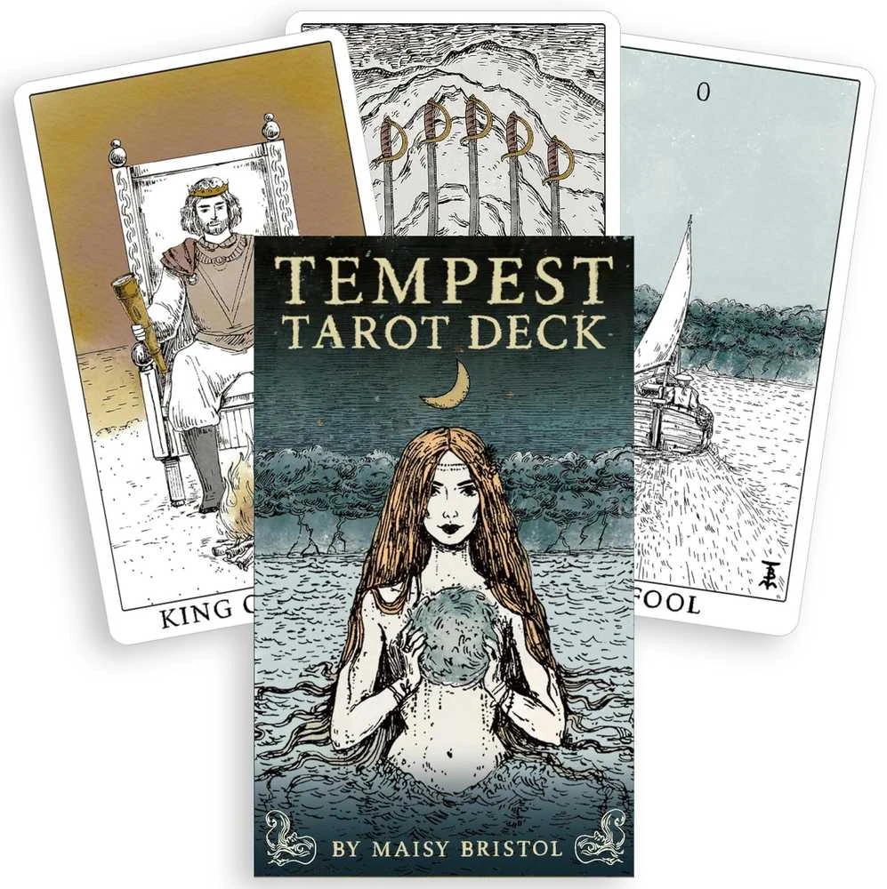Us Games Systems Taro kortų rinkinys - Tempest Tarot Deck 78 Kortos ir 72 Puslapių Gidas, 12.5x7.5x3.5 cm