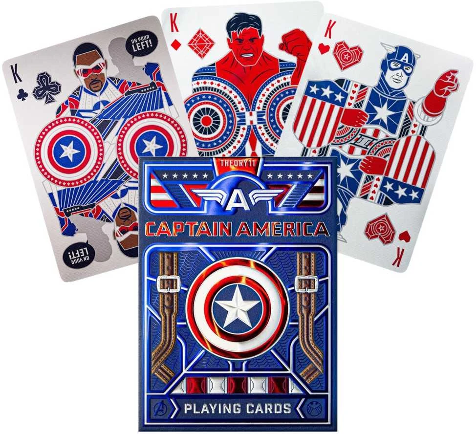 Theory 11 Marvel Kapitonas Amerika žaidimo kortos – premium, kolekcinės, pokeriui