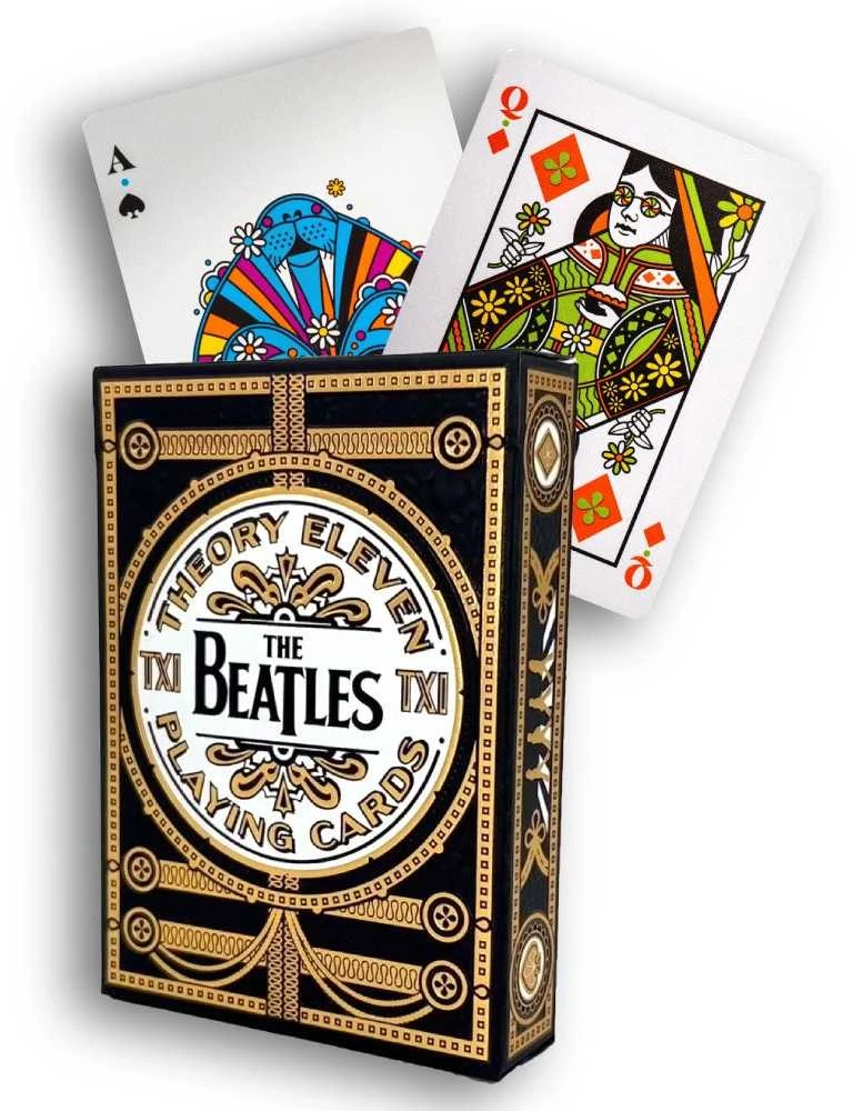 Theory 11 Kortų Žaidimas - The Beatles Speciali Išleidimo 52 Kortos su Džokeriais Juodos spalvos