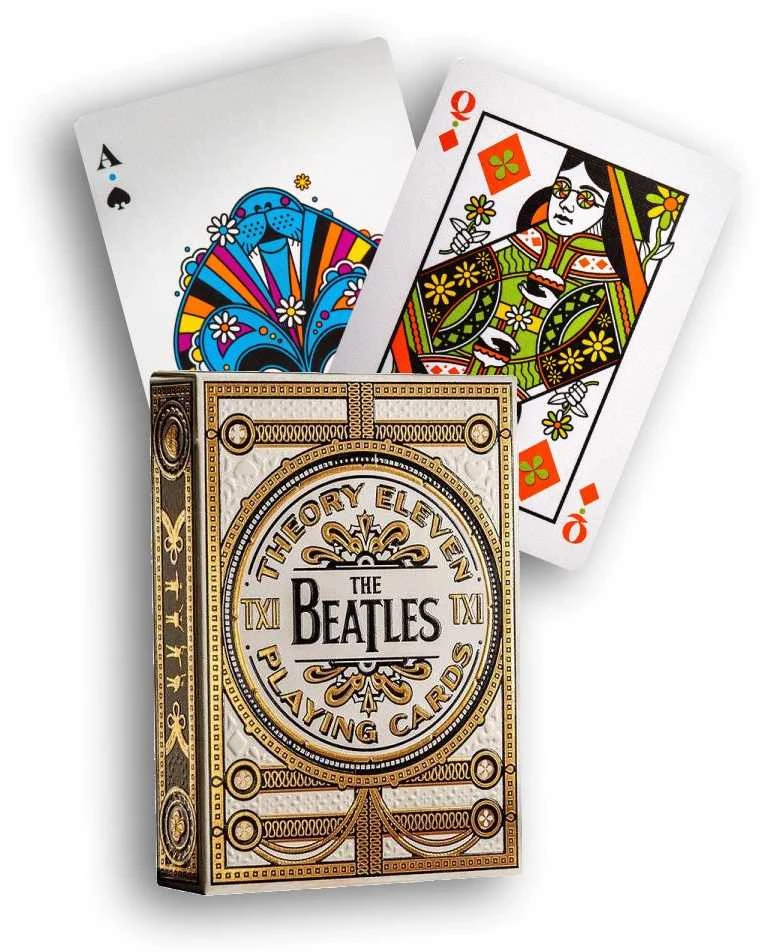 Theory 11 Kortų Žaidimas - The Beatles Speciali Leidimas 52 Kortos + 2 Džokeriai Auksinė Folija Balta