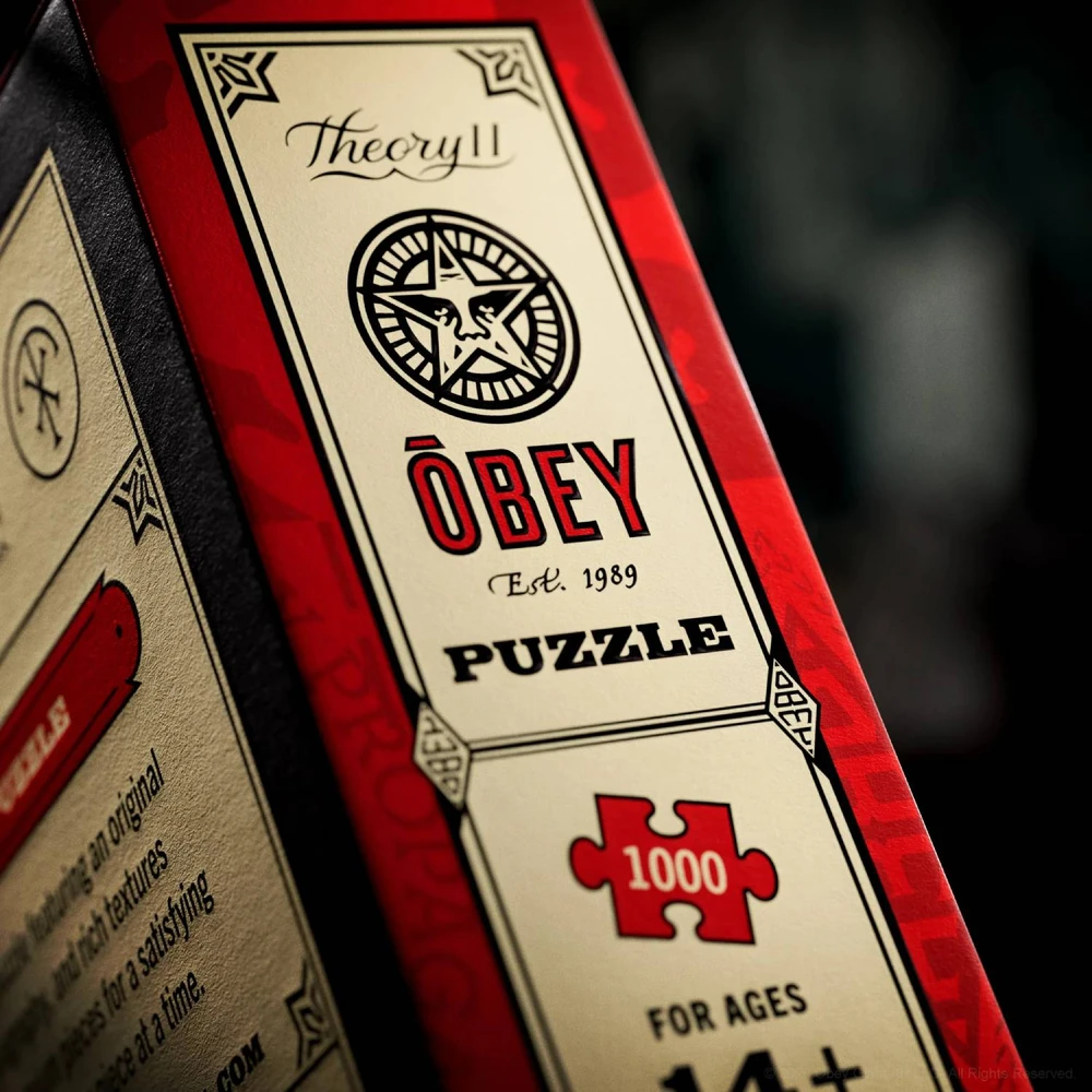 Theory 11 Theory11 OBEY dėlionė 1000 detalių su Shepard Fairey koliažu