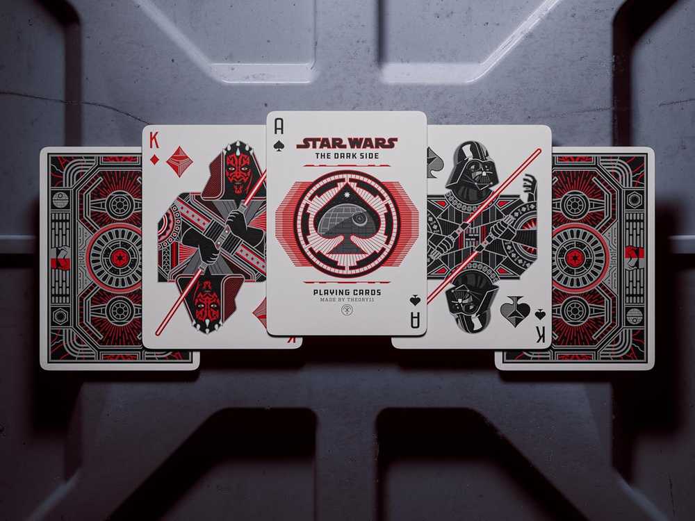 Theory 11 Kortų Žaidimas - Star Wars: Tamsos Pusė 54 Kortos Juoda Sidabrinė Raudona