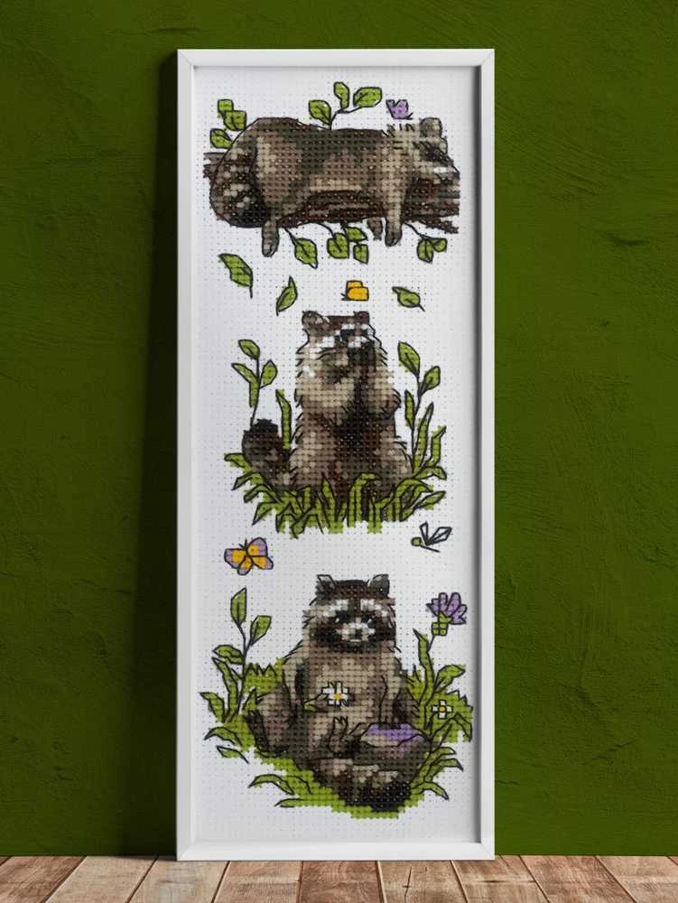 Riolis Kryželio siuvinėjimo rinkinys "Trys meškūnai" 8x24 cm SR2223