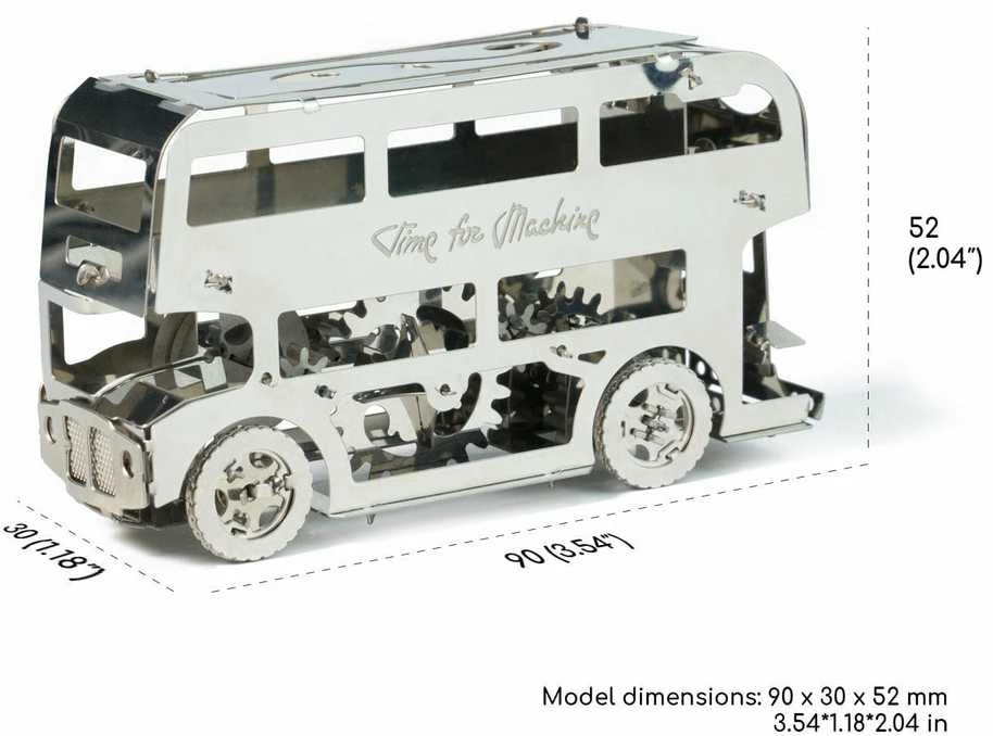 Time For Machine Cute Double-Decker - metalinio konstruktoriaus komplektas