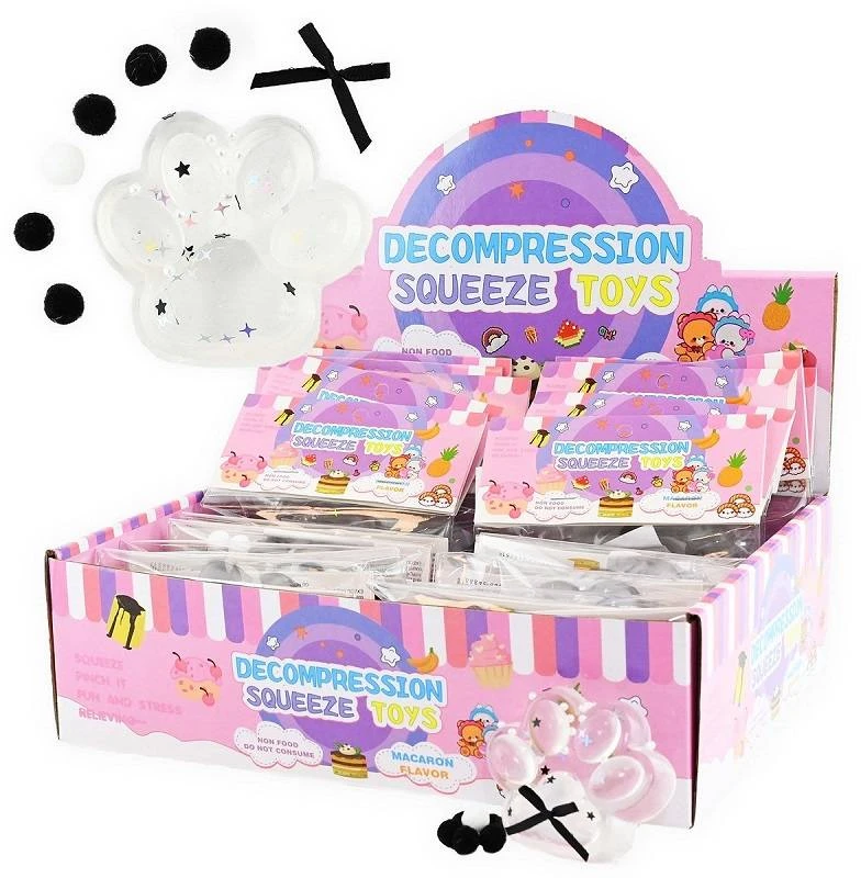 Toyz Permatoma katės letenėlė Squishy – antistresinis jutiminis žaislas su blizgučiais 7 cm