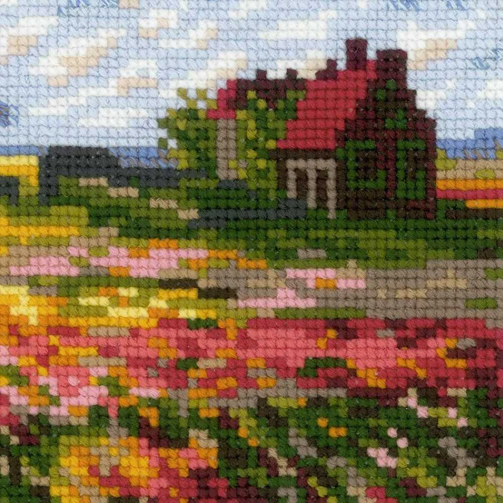 Tulpių laukas (pagal C. Monet paveikslą) - rinkinys siuvinėjimui iš RIOLIS Nr:1643