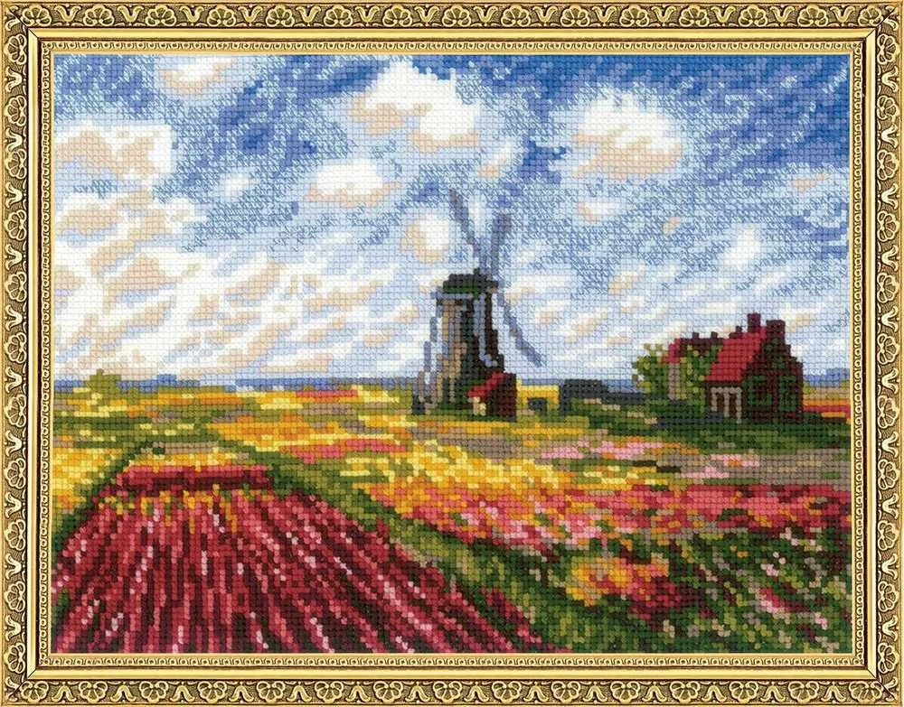 Tulpių laukas (pagal C. Monet paveikslą) - rinkinys siuvinėjimui iš RIOLIS Nr:1643
