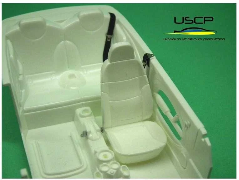 Ukrainian Scale Cars USCP 1/24 automobilių saugos diržų rinkinys, PE + audinys, juodi (5 vnt.)