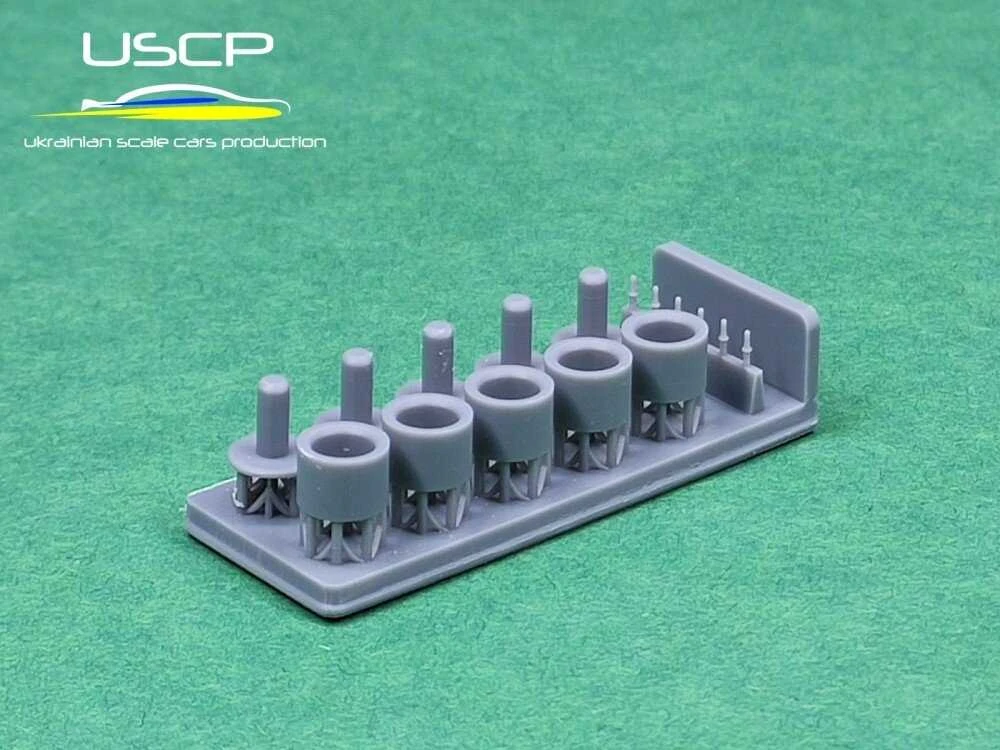 Ukrainian Scale Cars USCP BBS Mahle 14'' ratlankių ir padangų rinkinys 1:24 (24P121T)