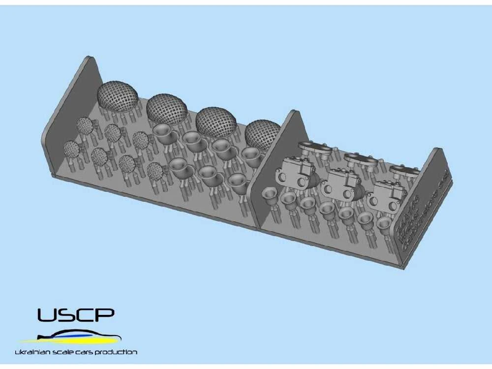 Ukrainian Scale Cars USCP Weber karbiuratorių rinkinys 1/24, 4–6 cilindrų (24A103)