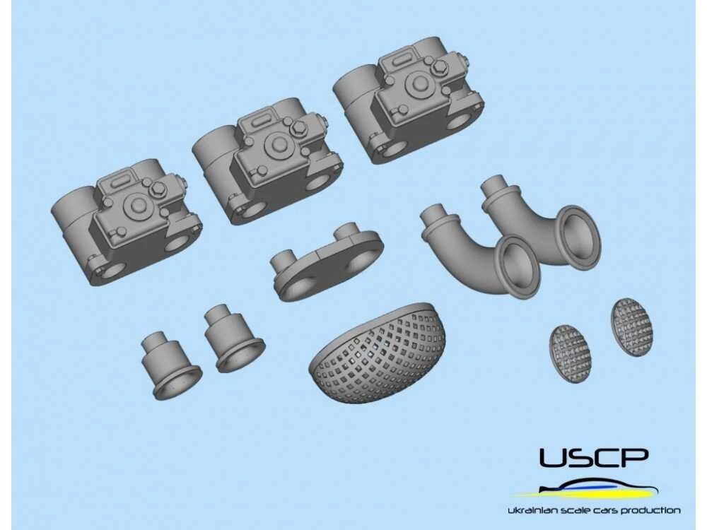 Ukrainian Scale Cars USCP Weber karbiuratorių rinkinys 1/24, 4–6 cilindrų (24A103)