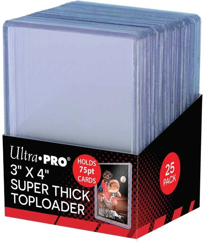 Ultra PRO 3x4 skaidrūs 75pt Toploader laikikliai kolekcinėms kortoms, 25 vnt