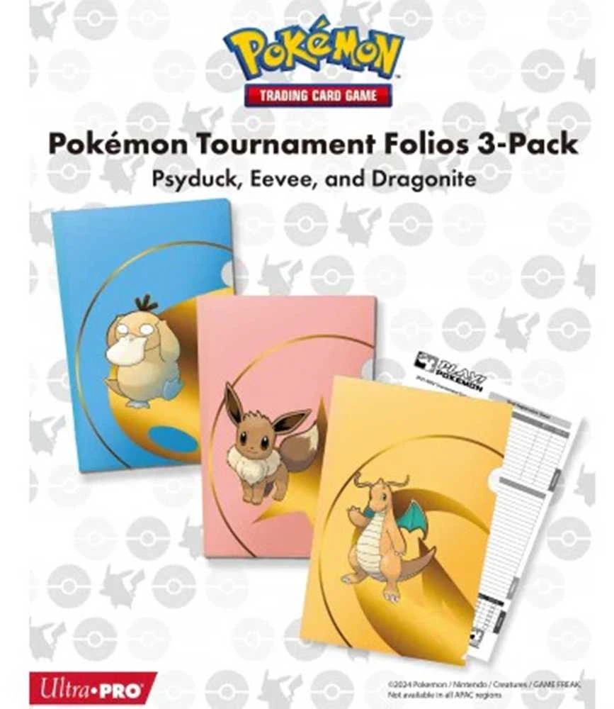 Ultra Pro Pokémon turnyriniai aplankai 3 vnt. – Psyduck, Eevee, Dragonite (A4)