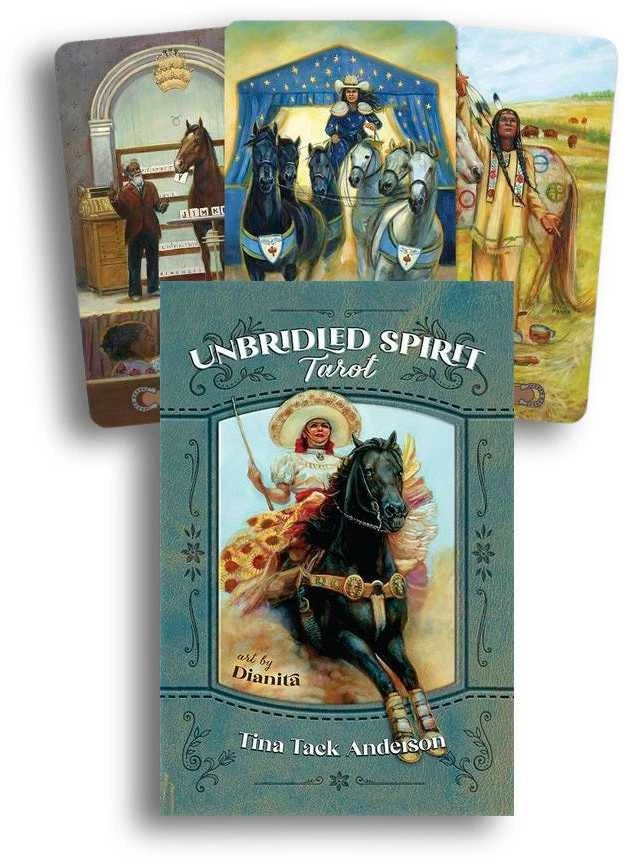 Unbridled Spirit Taro kortos žirgų mylėtojams: 78 kortos, vadovas – Llewellyn