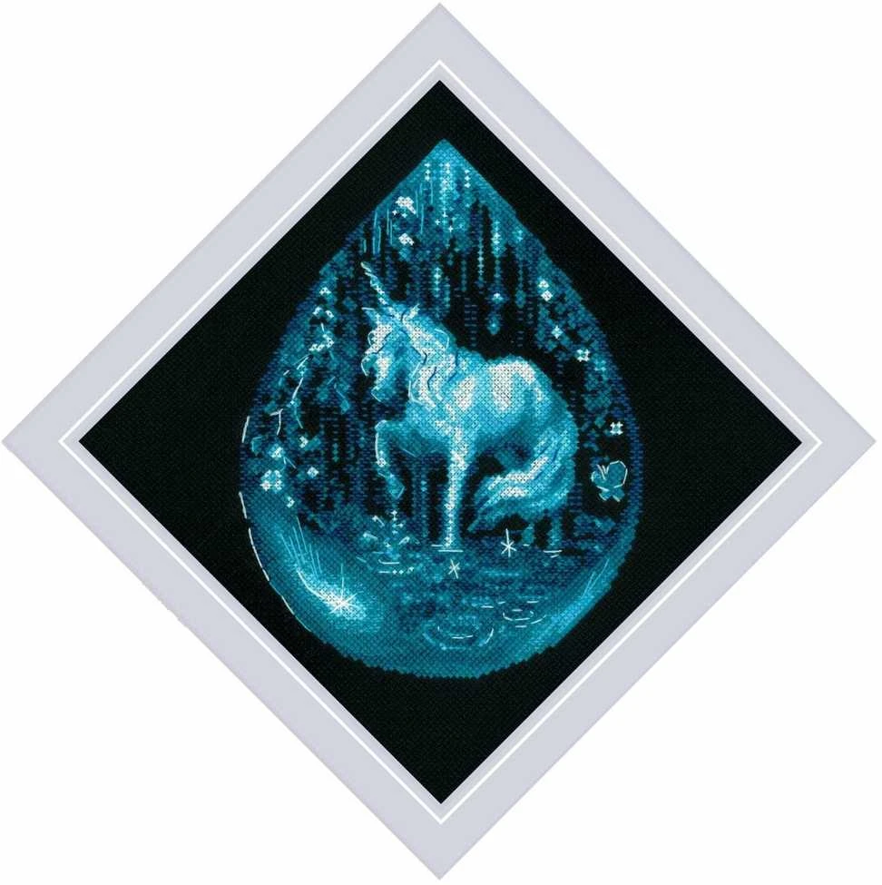 Riolis Kryželiu siuvinėjimo rinkinys „Vienaragio ašara“ 20x20 SR2161