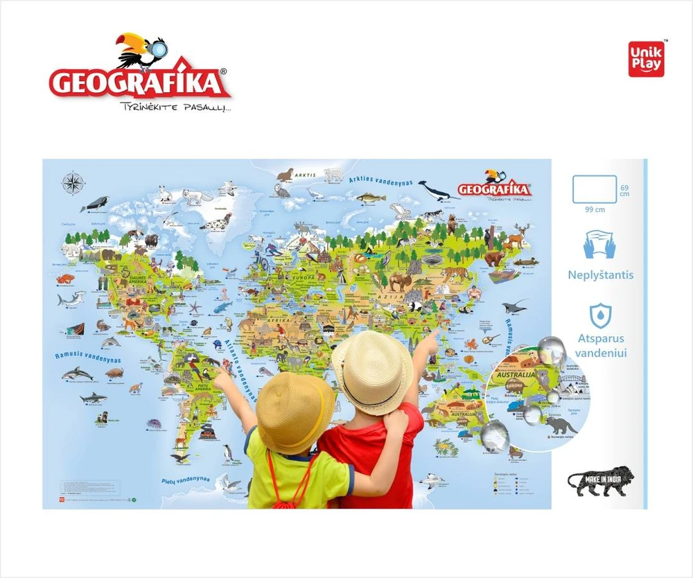 Unikplay Edukacinis stalo žaidimas Geografika Tyrinėk pasaulį, lietuvių kalba