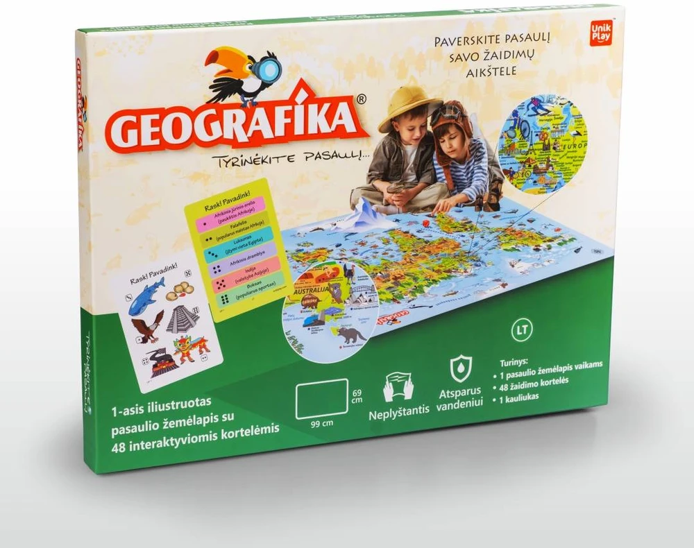 Unikplay Edukacinis stalo žaidimas Geografika Tyrinėk pasaulį, lietuvių kalba