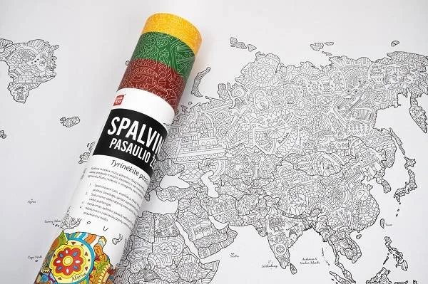 Unikplay Terapinis spalvinamas žemėlapis lietuviu kalba
