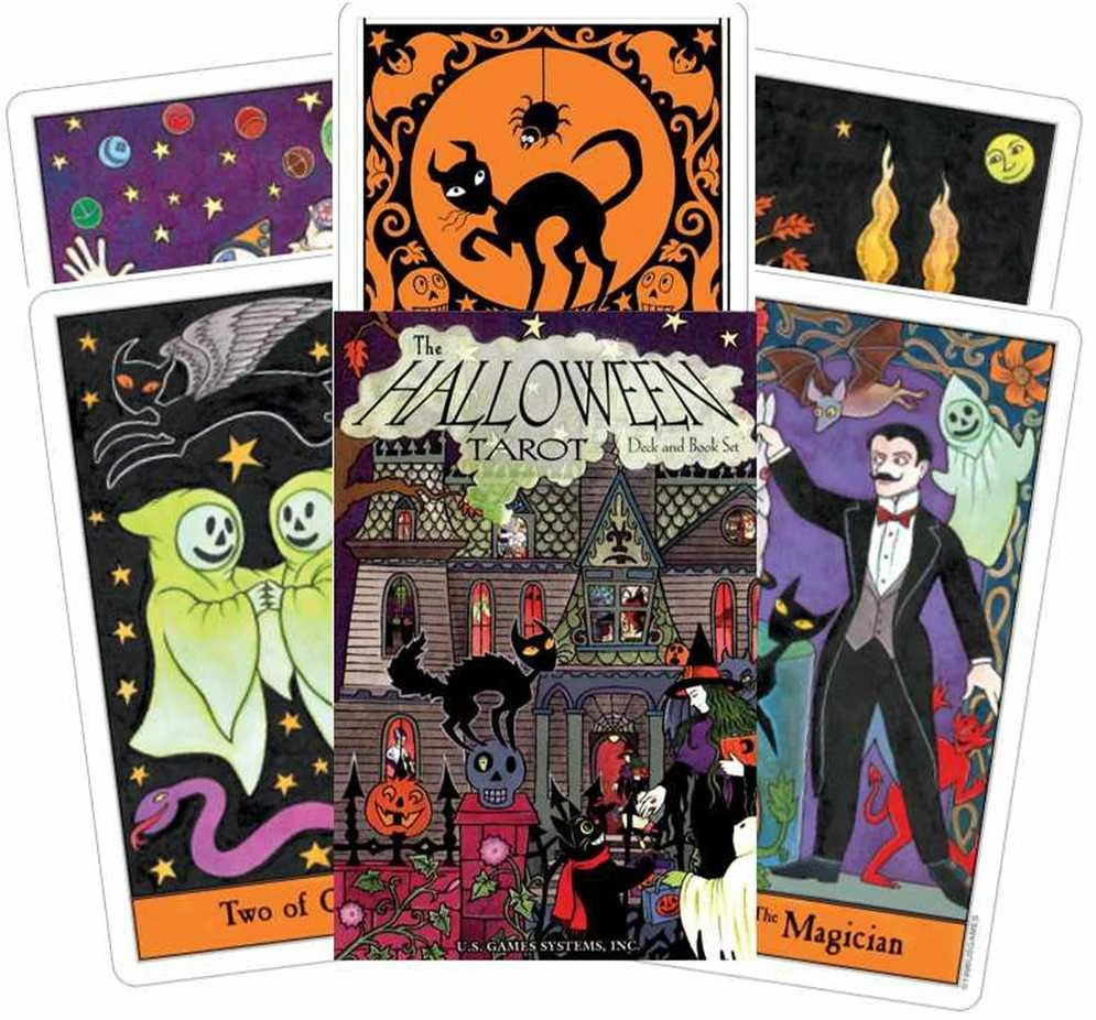 US Games Systems Halloween Deck Book Set Taro Kortų Ir Knygos Rinkinys