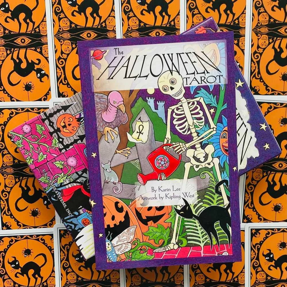 US Games Systems Halloween Deck Book Set Taro Kortų Ir Knygos Rinkinys